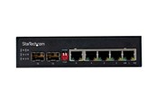 Kytkimet - StarTech.com Industrial 5 Port Gigabit Ethernet Switch 5 PoE RJ45 +2 SFP Slots 30W PoE+ 48VDC 10/100/1000 Power Over Ethernet LAN Switch -40C to 75C with DIN Connector/Mountable - switch - 6 ports - IES1G52UPDIN