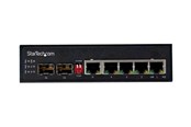 Kytkimet - StarTech.com Industrial 5 Port Gigabit Ethernet Switch 5 PoE RJ45 +2 SFP Slots 30W PoE+ 48VDC 10/100/1000 Power Over Ethernet LAN Switch -40C to 75C with DIN Connector/Mountable - switch - 6 ports - IES1G52UPDIN