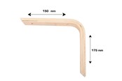 Kannakkeet & Saranat  - Home>it Vanerinen hyllynkannatin, 20 mm, 150 x 175 mm – puunvärinen - 16520