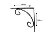 Kannakkeet & Saranat  - Home>it Hyllynkannatin, Almue, 150 x 150 mm – antrasiitti - 16565