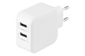 Puhelin - Adapterit & Laturit - Deltaco Seinälaturi kahdella USB-A-portilla 4,8 A. - USB-AC175