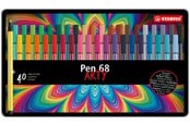 Kirjoitus- ja piirustustarvikkeet - STABILO Pen 68 Arty metal tin of 40 colors - ET1064612