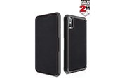 Puhelin - Kannet ja kotelot - ITSKINS HYBRID FOLIO cover for iPhone XS / X® - Black and red with recycled leather - APHX-HYBRF-BRRL