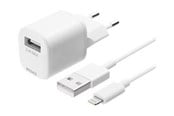 Puhelin - Adapterit & Laturit - Deltaco USB seinälaturi USB-A 2.4 A sisältäen 1 m kaapelin - USB-AC181