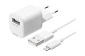 Puhelin - Adapterit & Laturit - Deltaco USB seinälaturi USB-A 2.4 A sisältäen 1 m kaapelin - USB-AC181