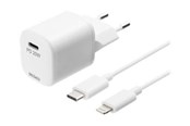 Puhelin - Adapterit & Laturit - Deltaco G EU plugUSB seinälaturi USB-C PD 20 W sisältäen EU-pistokkeen - USBC-AC141