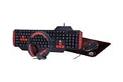 Näppäimistöt - Gembird - Näppäimistö mouse Kuulokkeet and Hiirimatto set - QWERTY - US - Näppäimistö, hiiri, kuuloke ja hiirimatto - Englanti (US) - Punainen - GGS-UMG4-02