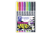 Kirjoitus- ja piirustustarvikkeet - Staedtler Lumocolor perm. sekoitettu setti 8 kpl - 31-S WP8