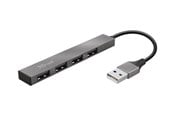 USB hub - Trust Halyx Alumiini 4-porttinen Mini USB-hubi USB hub - 4 porttia - Musta - 23786