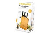 Keittiövälineet - Fiskars Functional Form Bamboo knife block 5 knives - 10575520