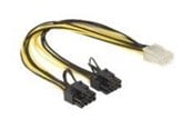 Sisäiset virtakaapelit - DeLOCK power cable - 8 pin PCIe power (6+2) to 6 pin PCIe power - 30 cm - 83433