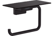 Kylpyhuoneen lisätarvikkeet - Hansgrohe addstoris roll holder with shelf matt Musta - 41772670