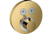 Suihku- ja asennustarvikkeet - Hansgrohe showerselect s thermostatic mixer for concealed installation for 2 outlets polished gold-optic - 15743990