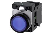 Painikkeet ja signaalilaitteet - Siemens Illuminated pushbutton 22 mm round plastic Sininen pushbutton flat momentary contact Tyyppi with holder 1 Ei LED module with integrated LED 24 v ac/dc spring-type terminal - 3SU1102-0AB50-3BA0