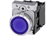 Painikkeet ja signaalilaitteet - Siemens Illuminated pushbutton 22mm round metal shiny Sininen flat button - 3SU1152-0AB50-1BA0