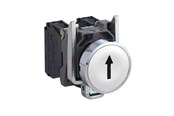Painikkeet ja signaalilaitteet - Schneider Electric Harmony push button complete with spring return and flat touch surface in white with black arrow 1xno xb4ba3341 - XB4BA3341