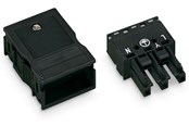 Kaapelit ja johdot - Winsta Socket with strain relief housing 3-pole black - 770-103