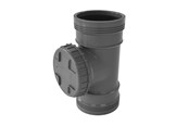 Viemäröinti - Wavin Wafix plus pp acces pipe 110 mm with cover Harmaa - 1453940