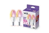 Smart Home - Älykoti - WiZ Color C37 E14 -kynttilälamppu, 2 kpl - RGB/16 miljoonaa väriä + himmennettävä valkoinen LED-valo - 929002448842