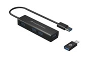 USB hub - Conceptronic HUBBIES06B - keskusyksikkö - 4 porttia USB hub - 4 porttia - USB 3.2 - Musta - HUBBIES06B