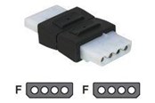 Kaapelit ja johdot - DeLOCK power connector adaptor - 4 PIN internal power to 4 PIN internal power - 65045