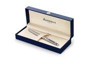 Kirjoitus- ja piirustustarvikkeet - Waterman Hémisphère Fountain Pen | Stainless Steel with Chrome Trim | Medium Nib | Blue Ink | Gift Box - S0920430