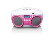 CD-soitin - Lenco SCD-301PK - Portable FM radio with CD MP3 - Pink/White - SCD-301PK