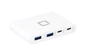 USB hub - Dicota USB-C-kannettava napa 4-in-1 USB hub - 4 porttia - Valkoinen - D31731