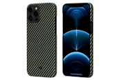 Puhelin - Kannet ja kotelot - PITAKA Apple iPhone 12 Pro Max MagEZ -kotelo - Musta/Keltainen Twill - KI1205PM
