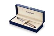 Kirjoitus- ja piirustustarvikkeet - Waterman Expert Rollerball Pen | Stainless Steel with 23k Gold Trim | Fine Point | Black Ink | Gift Box - S0951980