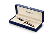 Kirjoitus- ja piirustustarvikkeet - Waterman Hémisphère Ballpoint Pen | Matte Black with 23k Gold Trim | Medium Point | Blue Ink | Gift Box - S0920770