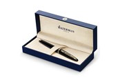 Kirjoitus- ja piirustustarvikkeet - Waterman Carène Black Sea Fountain Pen | High-Gloss Black & 23k Gold Clip | Fine Nib with Blue Ink Cartridge | Gift Box - S0700300