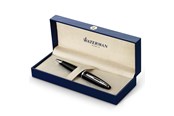 Kirjoitus- ja piirustustarvikkeet - Waterman Carène Black Sea Ballpoint Pen | High-Gloss Black with Palladium Plated Trim | Medium Point with Blue Ink Cartridge | Gift Box - S0293950