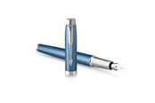 Kirjoitus- ja piirustustarvikkeet - Parker IM Fountain Pen | Premium Blue Grey with Chrome Trim | Fine Point with Blue Ink Cartridge | Gift Box - 2143651
