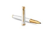Kirjoitus- ja piirustustarvikkeet - Parker IM Rollerball Pen | Premium Pearl Lacquer with Gold Trim | Fine Point with Black Ink Refill | Gift Box - 2143646