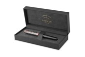 Kirjoitus- ja piirustustarvikkeet - Parker Sonnet Fountain Pen | Premium Metal and Grey Satin Finish with Rose Gold Trim | Fine 18k Gold Nib with Black Ink Cartridge | Gift Box - 2119788