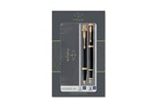 Kirjoitus- ja piirustustarvikkeet - Parker IM Duo Gift Set with Ballpoint Pen & Fountain Pen | Gloss Black with Gold Trim | Blue Ink Refill & Cartridge | Gift Packaging - 2093216