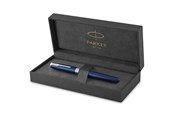 Kirjoitus- ja piirustustarvikkeet - Parker Sonnet Fountain Pen | Blue Lacquer with Palladium Trim | Medium Nib | Gift Box - 1945364