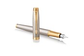 Kirjoitus- ja piirustustarvikkeet - Parker IM Fountain Pen | Premium Warm Silver | Fine Nib with Blue Ink Refill | Gift Box - 1931684