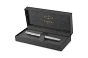 Kirjoitus- ja piirustustarvikkeet - Parker Sonnet Fountain Pen | Stainless Steel with Palladium Trim | Medium Nib | Gift Box - 1931510