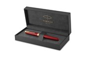 Kirjoitus- ja piirustustarvikkeet - Parker Sonnet Fountain Pen | Red Lacquer with Gold Trim | Medium Nib | Gift Box - 1931474