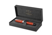 Kirjoitus- ja piirustustarvikkeet - Parker Duofold Centennial Fountain Pen | Classic Big Red Vintage | Fine Solid Gold Nib | Black Ink And Convertor | Gift Box - 1931375