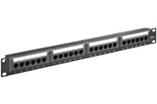 Verkkokaapelit - Pro KCAT 6 19 tuuman (48,3 cm) Patch Paneli 24 porttia musta - 4040849938665
