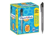 Kirjoitus- ja piirustustarvikkeet - Paper Mate Mekanismilla toimivat InkJoy 100RT -kuulakärkikynät | Keskikokoinen kärki (1,0 mm) | Musta | 100 kpl - S0977430