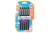 Kirjoitus- ja piirustustarvikkeet - Paper Mate Flair -huopakynät | Keskikokoinen kärki (0,7 mm) | Musta | 5 kpl - 2028909