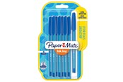 Kirjoitus- ja piirustustarvikkeet - Paper Mate Korkilliset  InkJoy 100ST -kuulakärkikynät | Keskikokoinen kärki (1,0 mm) | Sininen | 8 kpl - 1956742