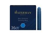 Kirjoitus- ja piirustustarvikkeet - Waterman Fountain Pen Refill Ink Cartridges | Standard International (Short) | Serenity Blue | 36 Count - S0713041