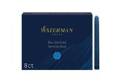 Kirjoitus- ja piirustustarvikkeet - Waterman Fountain Pen Refill Ink Cartridges | Long Standard | Serenity Blue | 8 Count - S0110860