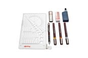 Kirjoitus- ja piirustustarvikkeet - Rotring Isograph Fineliner Pen & Pencil College Set | 3 Technical Pens (0.20mm 0.40mm 0.60mm) and Mechanical Pencil (0.5mm) + Accessories - S0699390