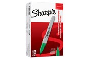 Kirjoitus- ja piirustustarvikkeet - Sharpie -permanenttitussit | Kapea kärki | Vihreä | 12 kpl - S0810960